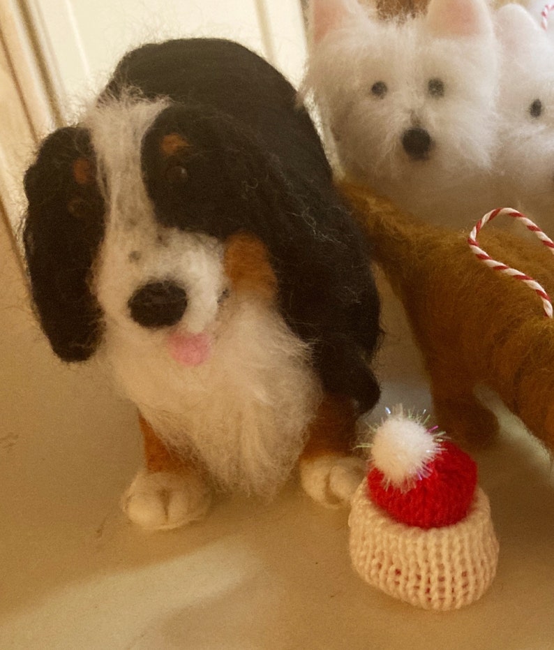 Custom needlefelted Bernese mountain dog soft sculpture wool figurine or ornament based on your photos image 7