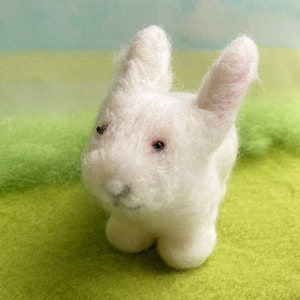 White rabbit needlefelted soft bunny sculpture, figurine image 5