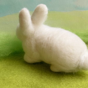 White rabbit needlefelted soft bunny sculpture, figurine image 7