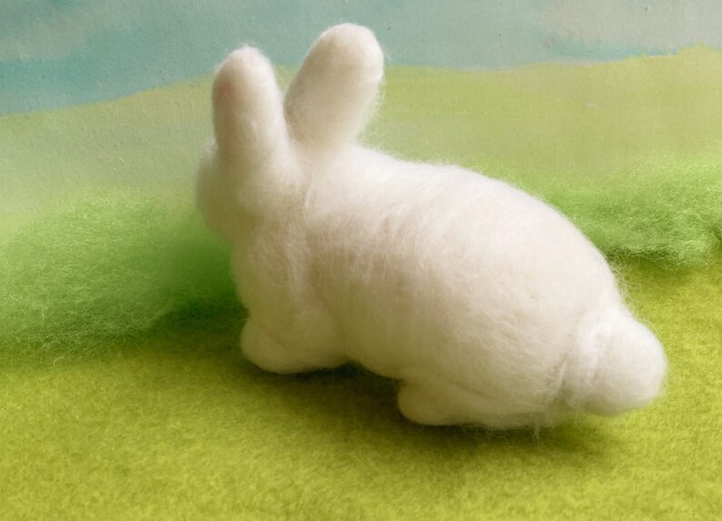 White rabbit needlefelted soft bunny sculpture, figurine image 7