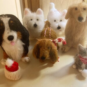 Custom needlefelted Bernese mountain dog soft sculpture wool figurine or ornament based on your photos image 9