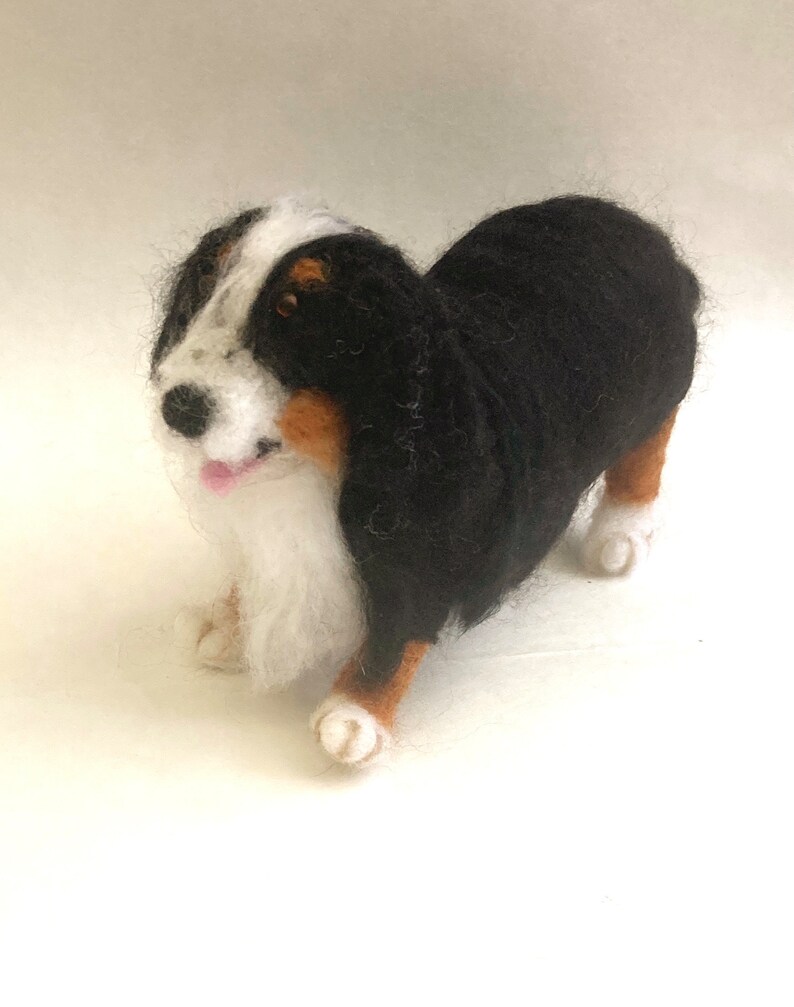Custom needlefelted Bernese mountain dog soft sculpture wool figurine or ornament based on your photos image 3