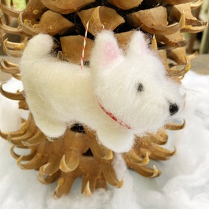 Westie figurine ornament  ~ west highland white terrier valentines gift ~ ready to ship!