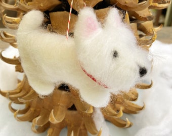 Westie figurine ornament  ~ west highland white terrier valentines gift ~ ready to ship!