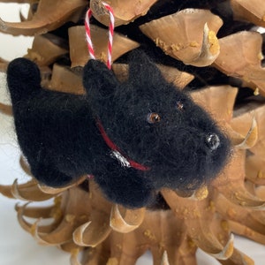 Scottish terrier ornament figurine, needlefelted Scottie, Valentines Day gift image 4