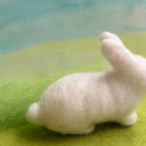 White rabbit needlefelted soft bunny sculpture, figurine image 9