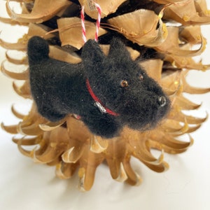 Scottish terrier ornament figurine, needlefelted Scottie, Valentines Day gift image 1
