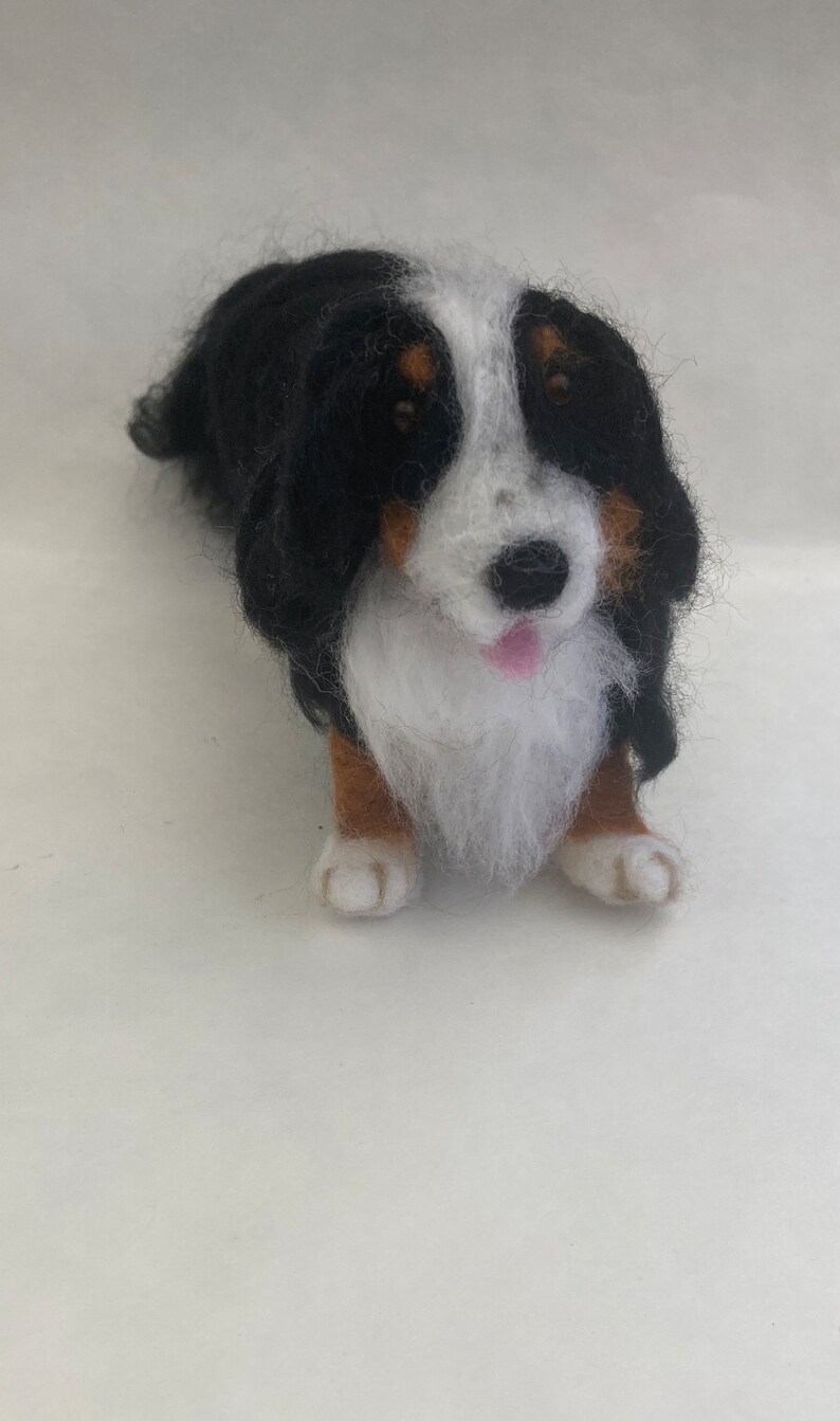 Custom needlefelted Bernese mountain dog soft sculpture wool figurine or ornament based on your photos image 5