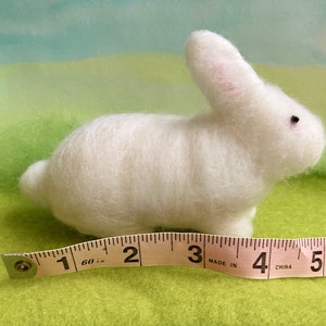 White rabbit needlefelted soft bunny sculpture, figurine image 10