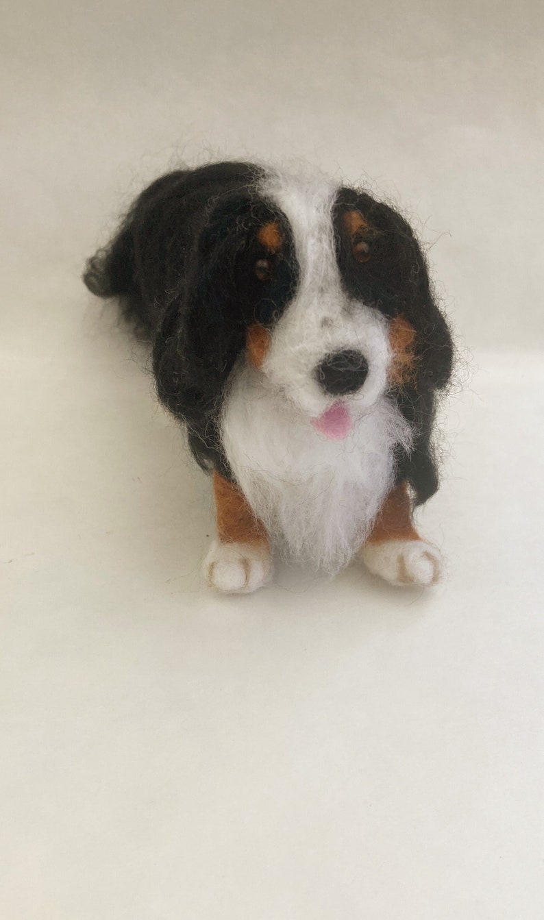 Custom needlefelted Bernese mountain dog soft sculpture wool figurine or ornament based on your photos image 2