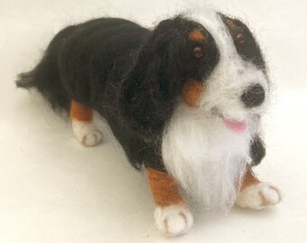Custom needlefelted Bernese mountain dog soft sculpture wool figurine or ornament based on your photos