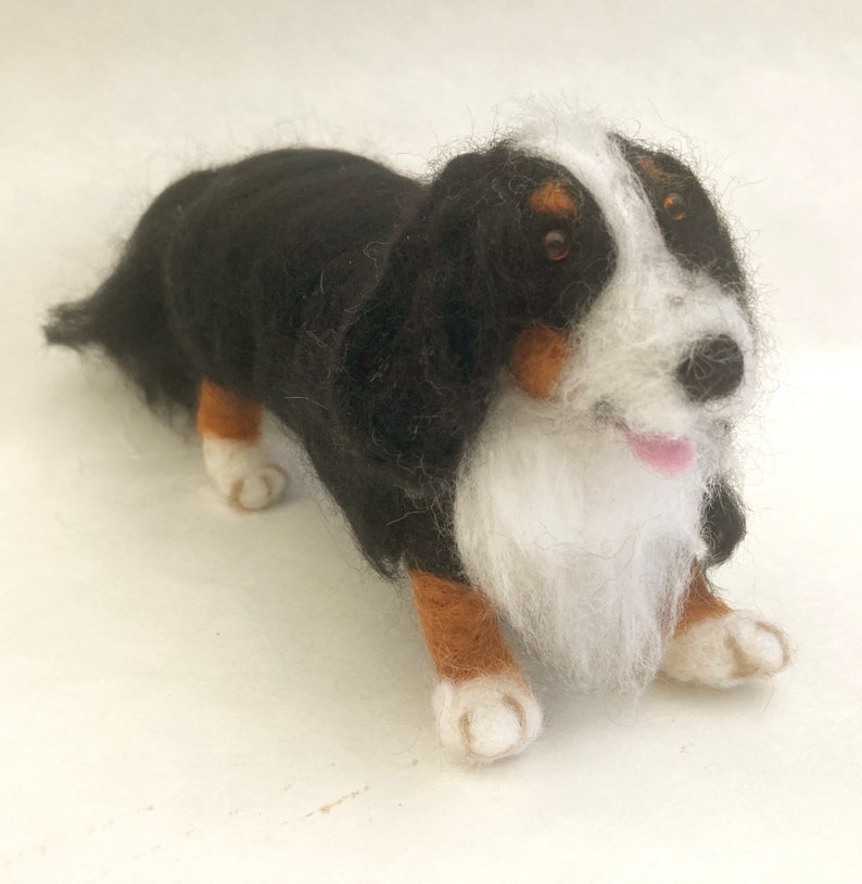 Custom needlefelted Bernese mountain dog soft sculpture wool figurine or ornament based on your photos image 1