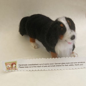 Custom needlefelted Bernese mountain dog soft sculpture wool figurine or ornament based on your photos image 10