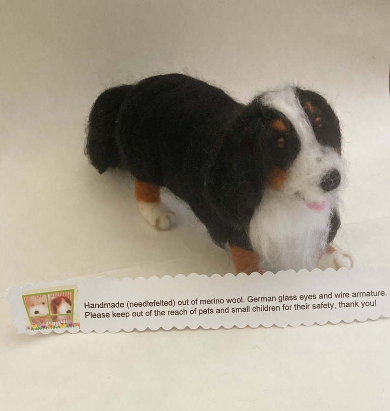 Custom needlefelted Bernese mountain dog soft sculpture wool figurine or ornament based on your photos image 10