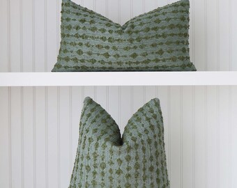 Kelly Wearstler Serai Boucle Envy Green Throw Pillow Cover With Zipper Rectangle Lumbar Euro Sham Textured Cushion Case Designer Fabric Etsy