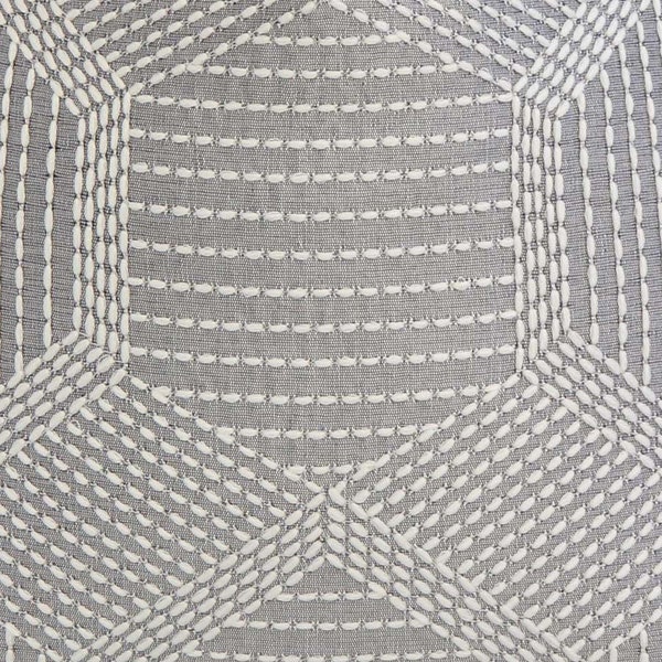 Schumacher Tortuga Embroidered Grey | 4x4" Fabric Sample