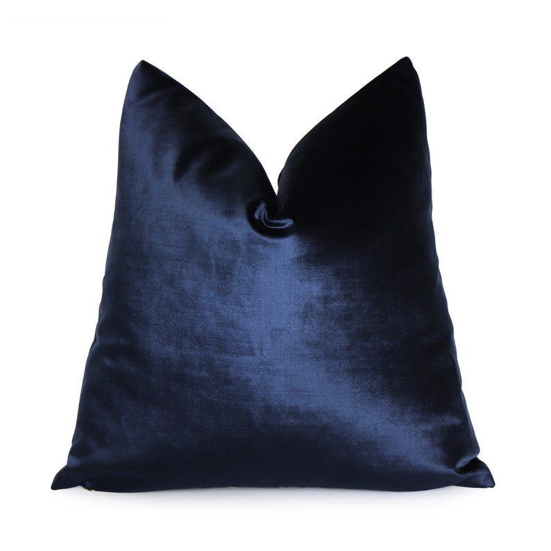 Blue Velvet Decorative Pillow Cover 18x18 20x20 22x22 Etsy