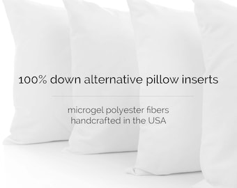 Down Alternative Decorative Throw Pillow Inserts, MicroGel Square and Lumbar Pillows for Sofa, Couch and Bedroom, All Handcrafted
