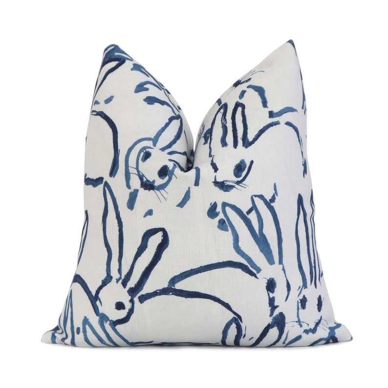 Blue and White Animal Lumbar Throw Pillow Cover Case for Etsy