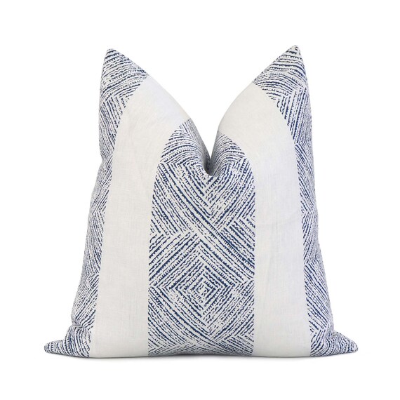 Thibaut Hamilton Textured Blue White Pillow Cover