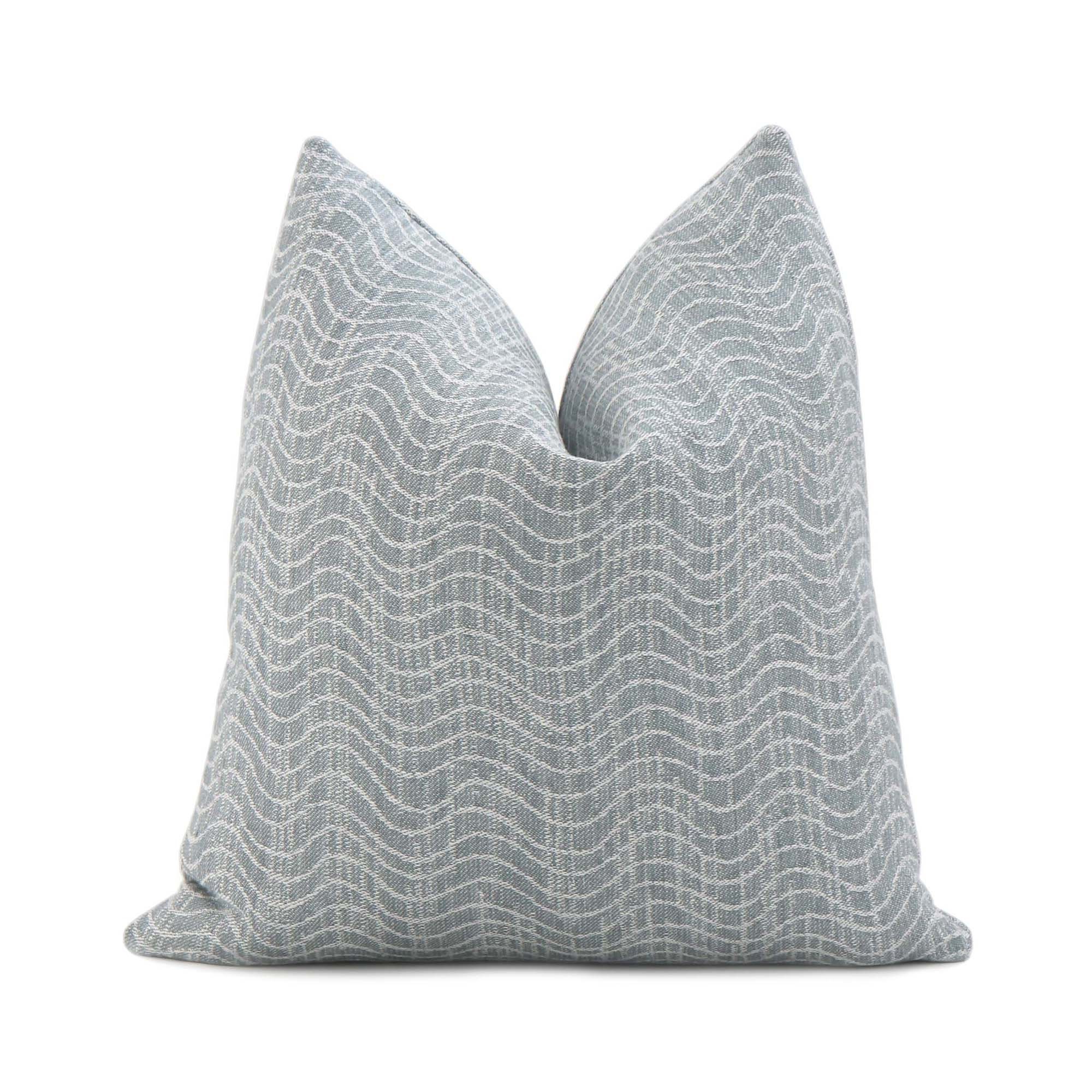 Kelly Wearstler Dadami Pool Blue Stripe Waves Throw Pillow Cover 