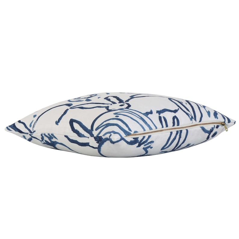 Blue and White Animal Lumbar Throw Pillow Cover Case for Etsy