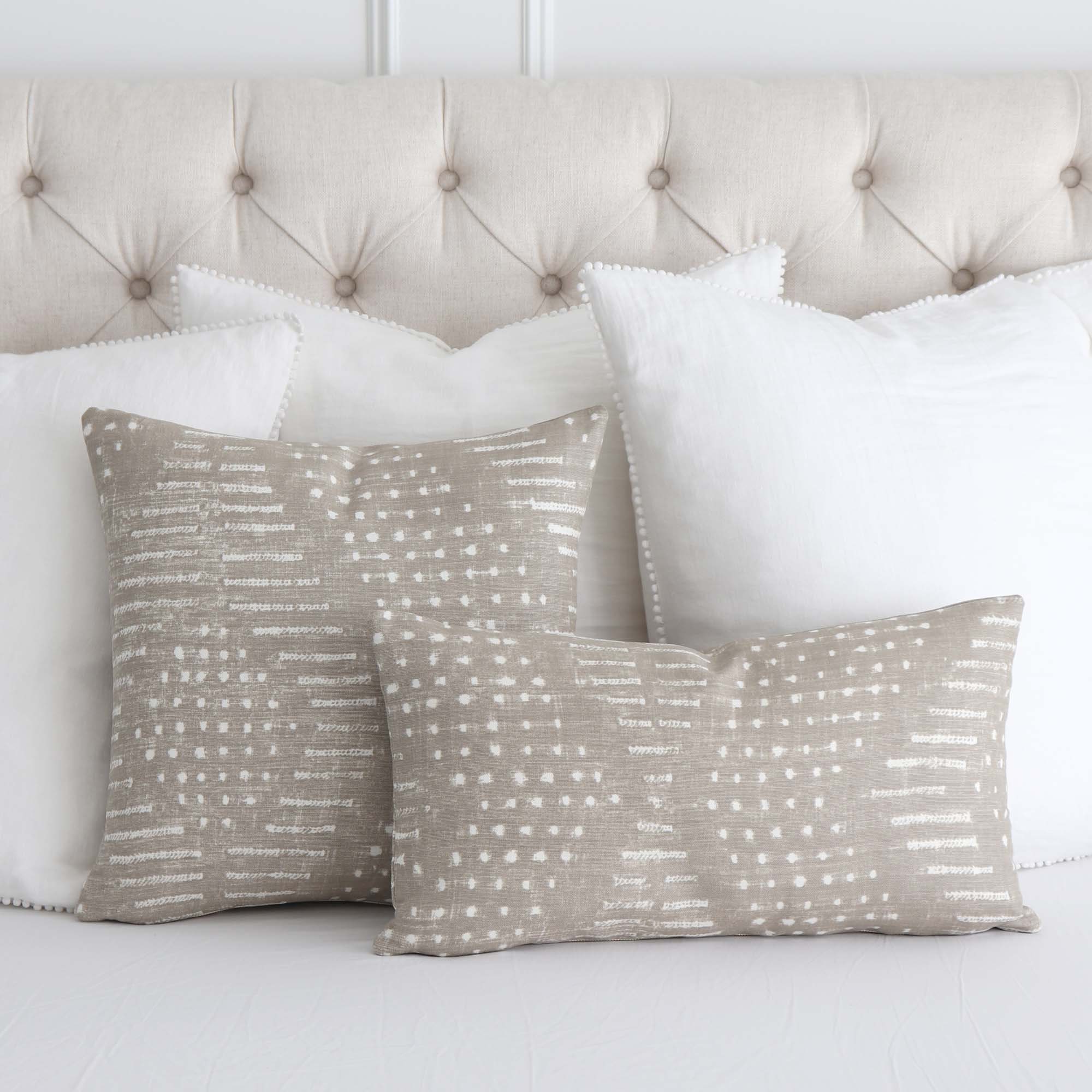 Taupe & White Throw Pillow  Fine Line Furniture in Miami