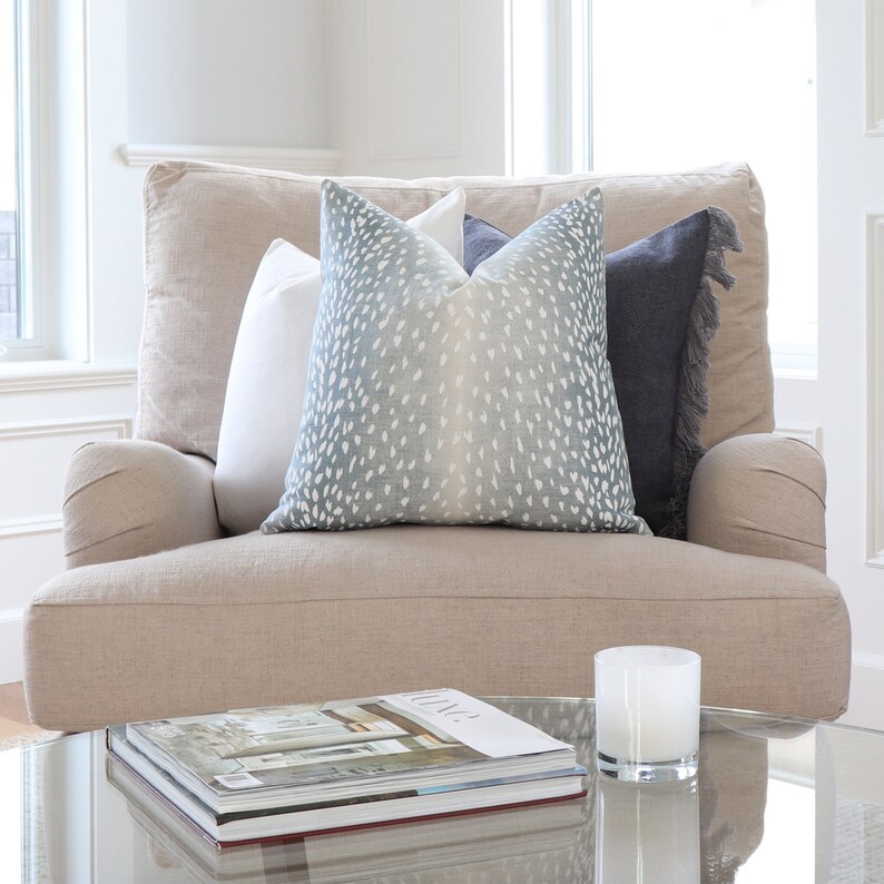 Spa Blue Antelope Lumbar Throw Pillow Cover for Bedroom Decor Etsy