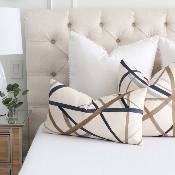 Blue Brown Pillow - Etsy