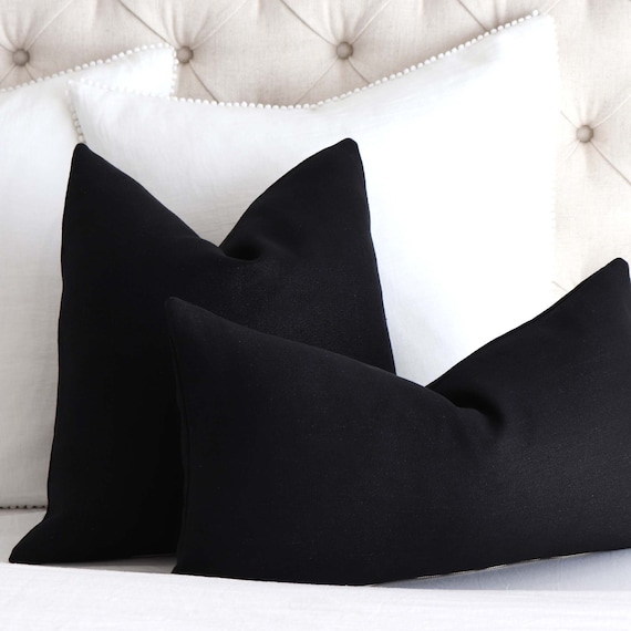 Large Open Boxes Black Throw Pillow for Modern Home Decor - Chloe