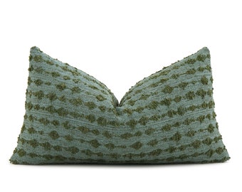 Kelly Wearstler Serai Boucle Envy Green Throw Pillow Cover With Zipper Rectangle Lumbar Euro Sham Textured Cushion Case Designer Fabric Etsy