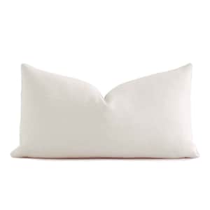 May include: A plain white rectangular pillow with a subtle texture. The pillow is made of a soft, natural fabric.