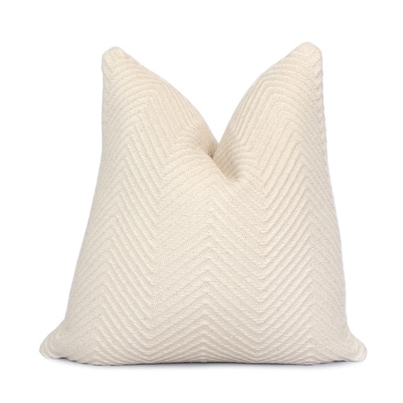 Woven Cream Knit Throw Pillow Cover Woven Cream Knit Throw Pillow Cover