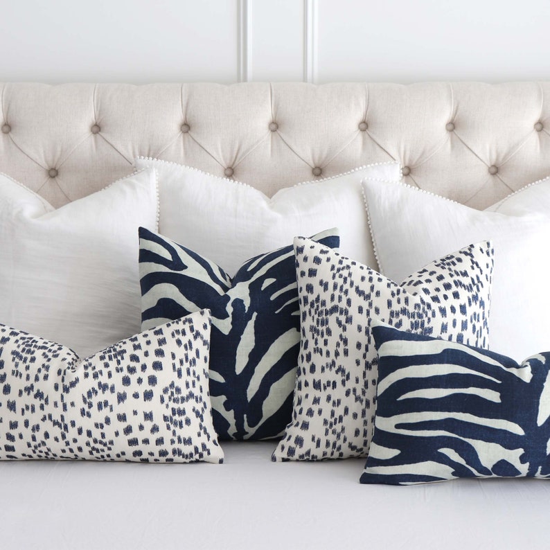 Thibaut Serengeti Zebra Navy Blue Throw Pillow Cover With Etsy
