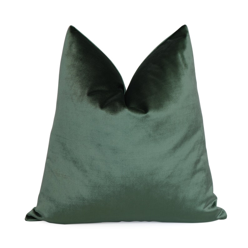 Forest Green Velvet Decorative Pillow Cover 18x18 20x20 Etsy
