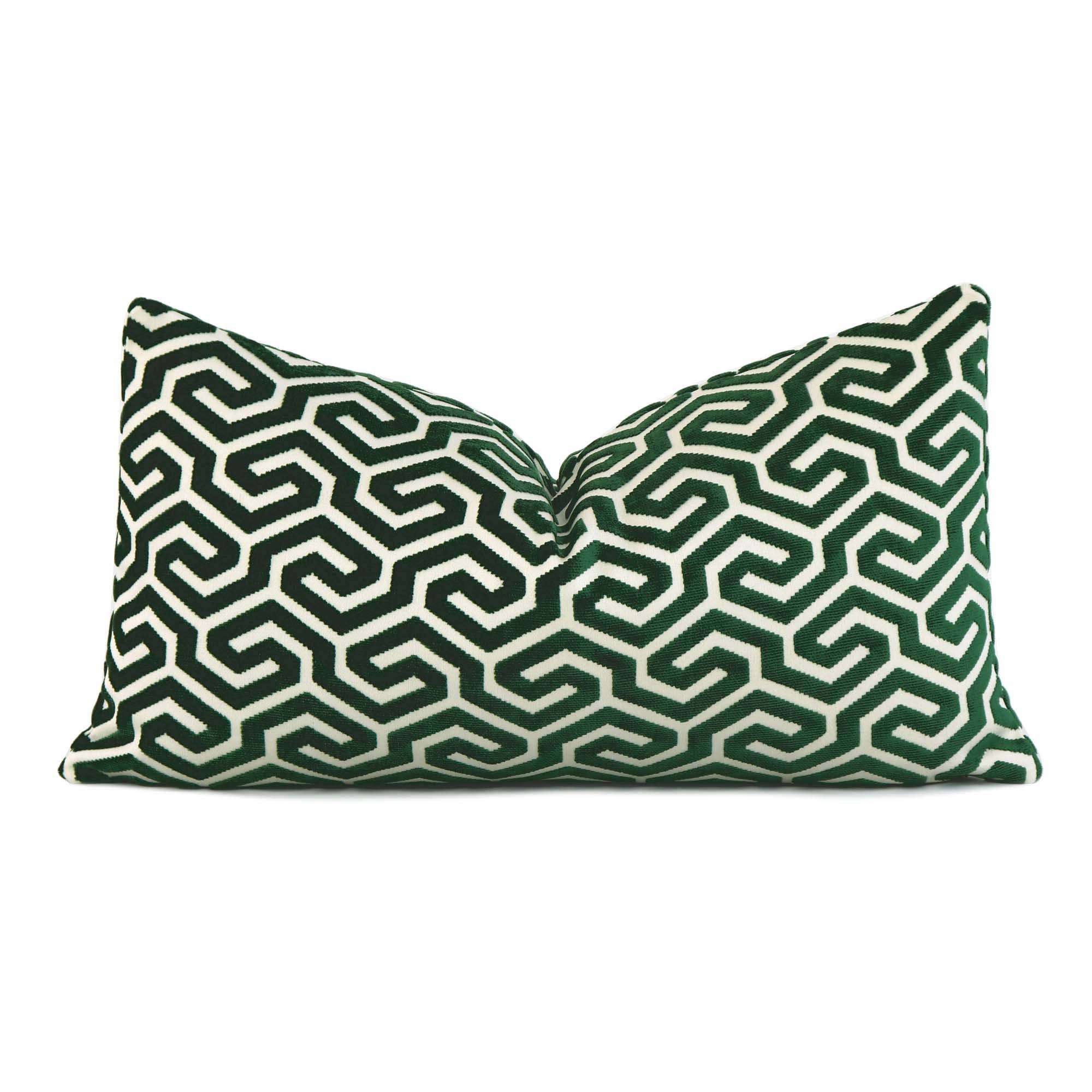 Velvety Soft Schumacher Florentine Emerald Throw Pillow Cover