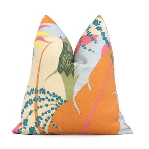 Schumacher Ananas Tropical Throw Pillow Cover with Zipper, Colorful Tropical Accent Toss, 18x18&quot; Square, 8x20&quot; and 10x20&quot; Rectangle