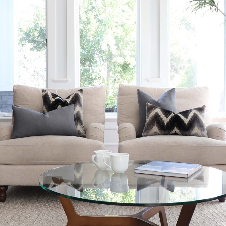 Schumacher Shock Wave Platinum Velvet Cushion Cover With Etsy