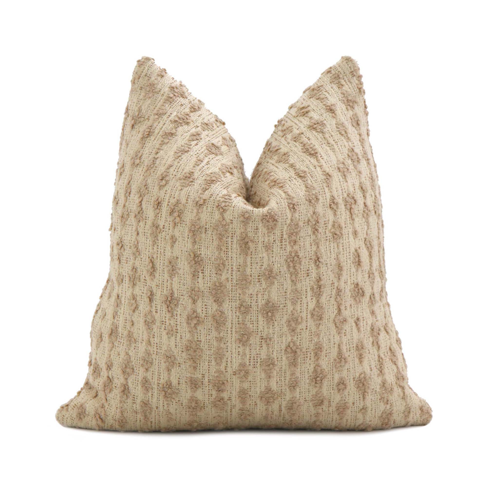Kelly Wearstler Serai Bouclé Alabaster Tan Throw Pillow