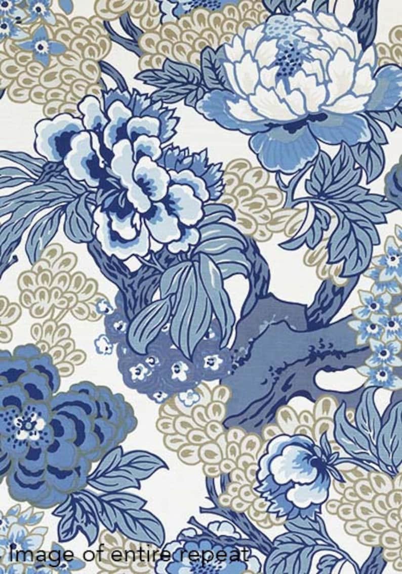 Thibaut Honshu Blue and Beige Throw Pillow Cover With Zipper Etsy