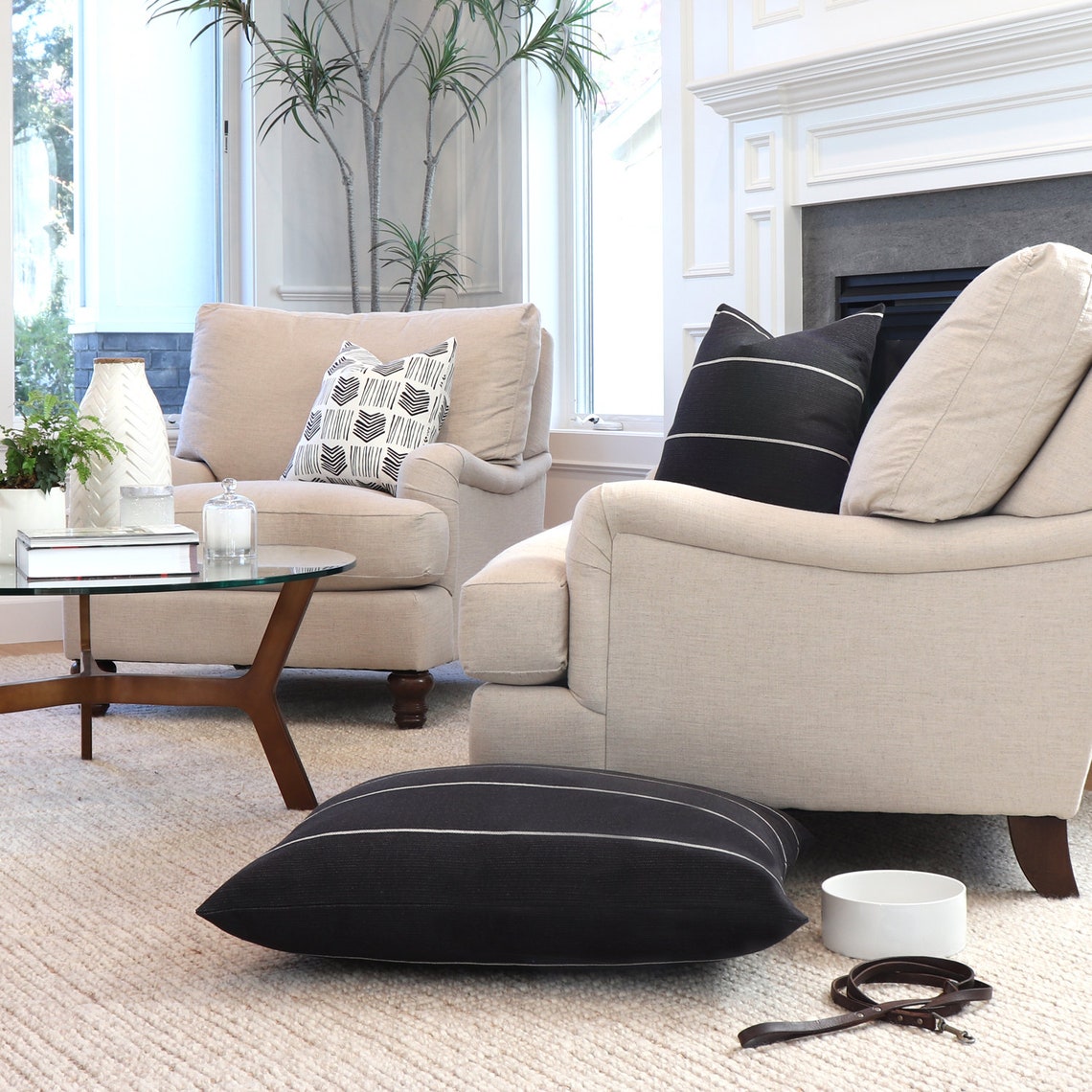 CLEARANCE Black and White Dog Bed Cover Striped Dog Bed Duvet Etsy