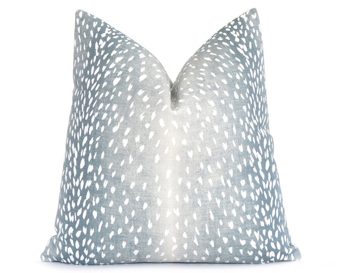Spa Blue Antelope Pillow Cover With Zipper, Square Euro Sham or Lumbar