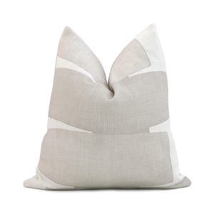 Kravet Couture Art District Stacked Fog Gray Throw Pillow Cover with Zipper for Modern Contemporary Home, Abstract Cushion Sham Case