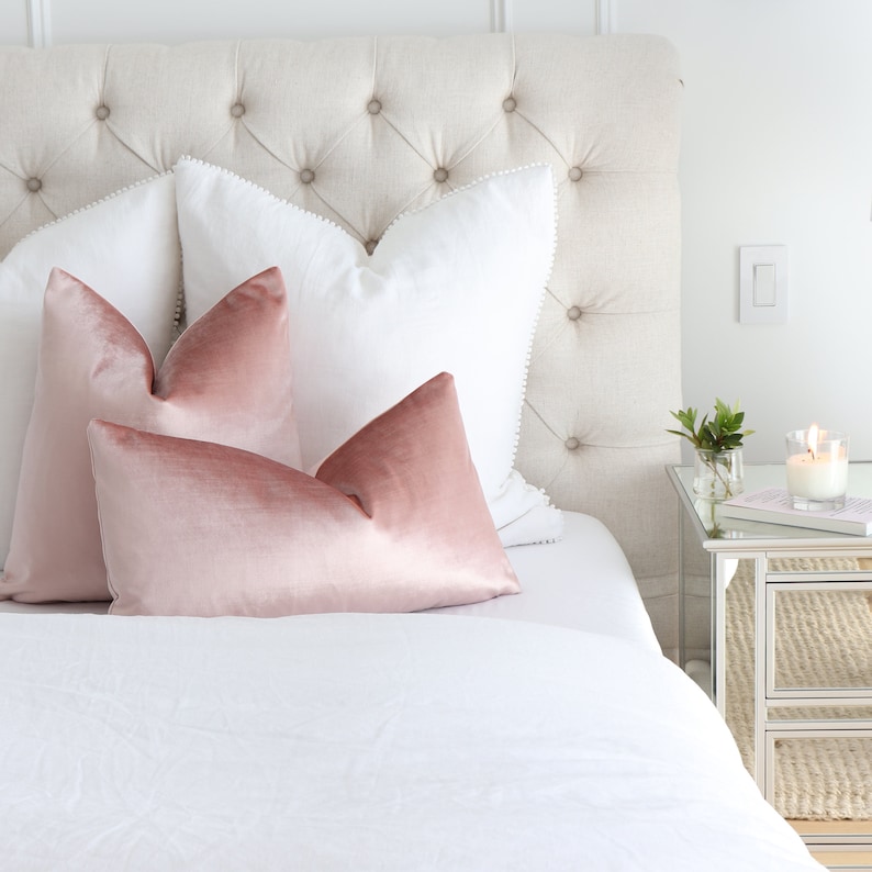 Pink Velvet Decorative Cushion Sham Custom Square Lumbar and Etsy