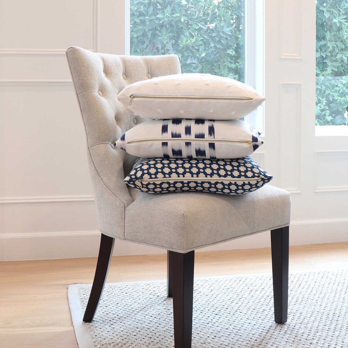 Schumacher Betwixt Indigo Blue Throw Pillow Cover With Zipper Etsy