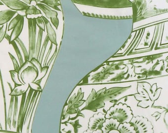 Pandan Green and White (Mist/Jade) | 4x4" Fabric Sample
