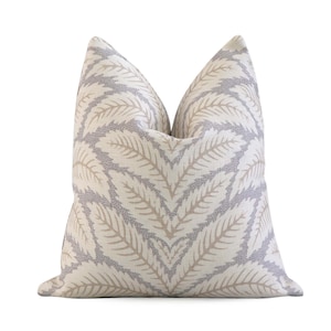 Brunschwig & Fils Talavera Birch Linen Decorative Throw Pillow with Gold Zipper, Cream Cushion Sham 18x18, 20x20, 22x22 Euro Lumbar pillow