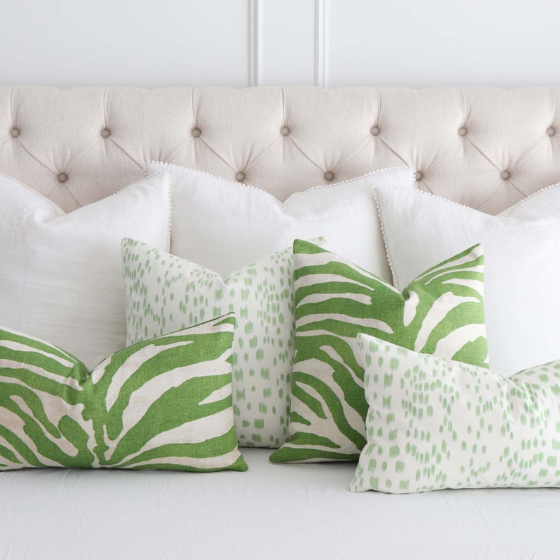 Thibaut Serengeti Zebra Green Throw Pillow Cover With Zipper Etsy