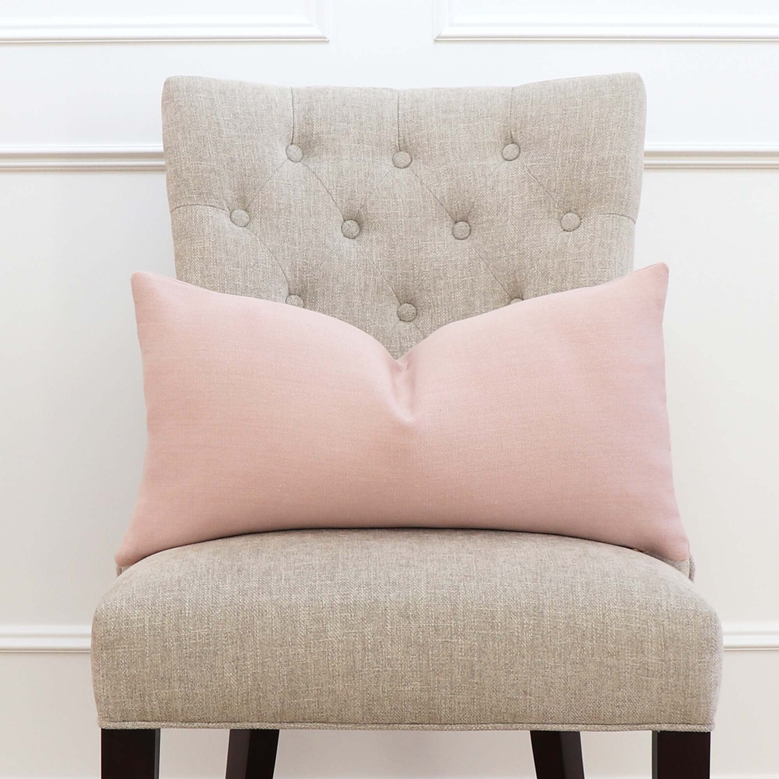 Linen Solid Light Pink Throw Pillow Cover With Zipper Neutral Etsy