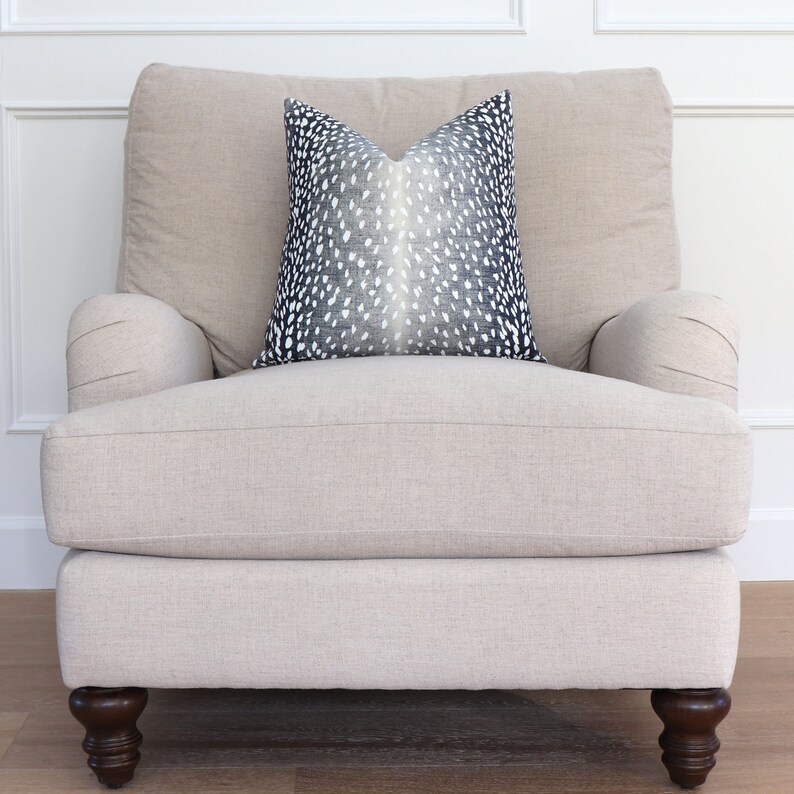 Navy Blue Antelope Pillow Cover with Zipper Square Euro ...